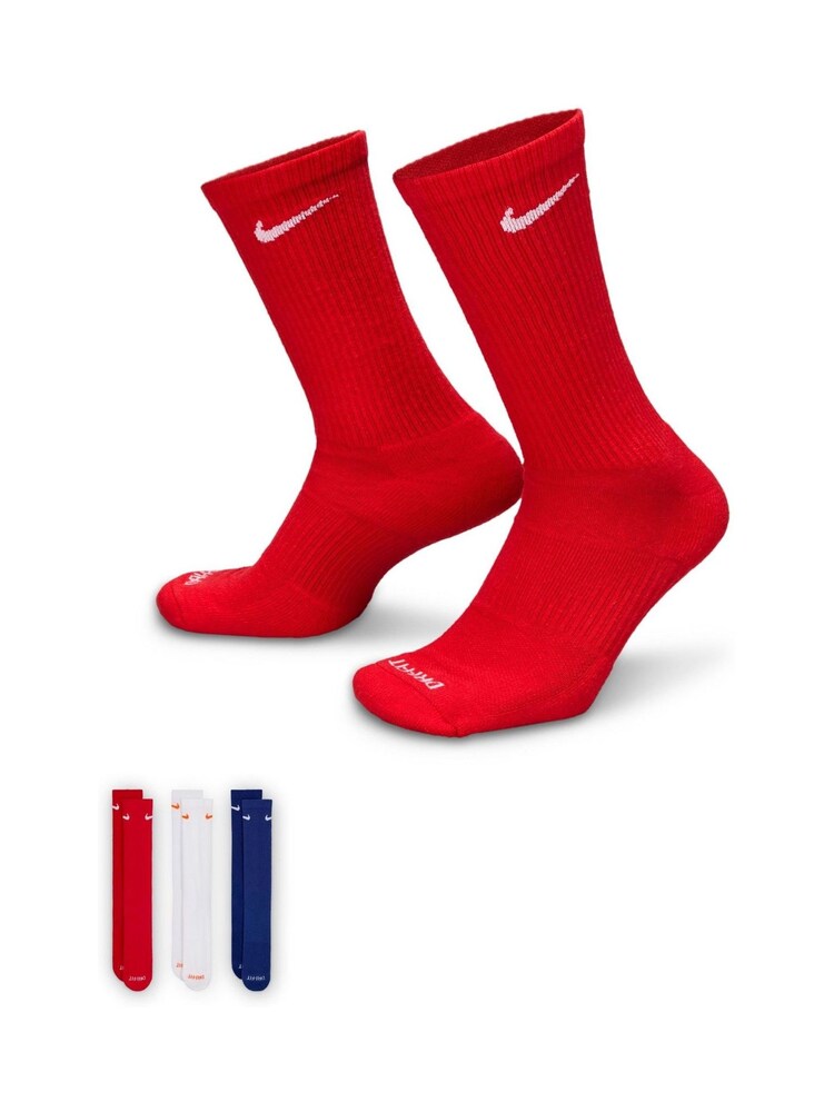 Nike Multi color Plus Everyday Cushioned Training Crew Socks - Image 1 of 4 Nike Multi color Plus Everyday Cushioned Training Crew Socks - Image 1 of 4