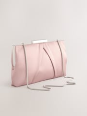 Pink Satin Pleat Clutch Bag - Image 4 of 9