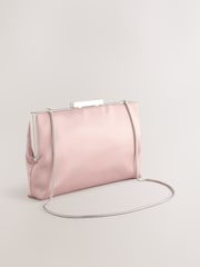 Pink Satin Pleat Clutch Bag - Image 5 of 9