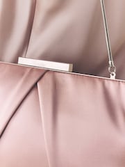 Pink Satin Pleat Clutch Bag - Image 6 of 9