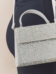 Silver Structured Top Handle Bag - Image 3 of 8