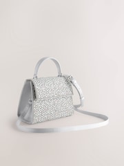 Silver Structured Top Handle Bag - Image 4 of 8
