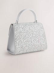 Silver Structured Top Handle Bag - Image 5 of 8