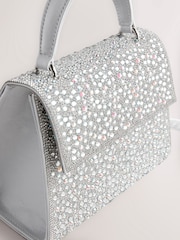 Silver Structured Top Handle Bag - Image 8 of 8