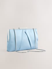 Blue Satin Pleat Clutch Bag - Image 5 of 9