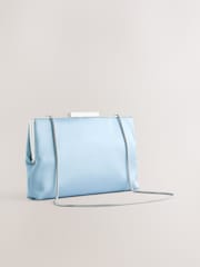 Blue Satin Pleat Clutch Bag - Image 6 of 9