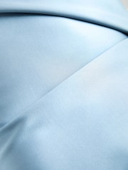 Blue Satin Pleat Clutch Bag - Image 8 of 9