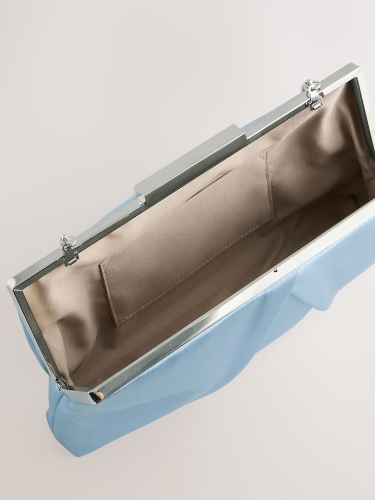 Синий - Satin Pleat Clutch Bag - Изображение 9 из 9 Синий - Satin Pleat Clutch Bag - Изображение 9 из 9
