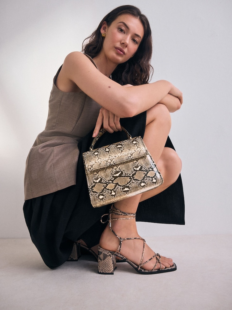 Snake Structured Top Handle Bag - Image 1 of 7