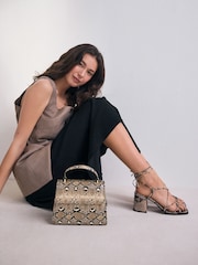 Snake Structured Top Handle Bag - Image 2 of 7