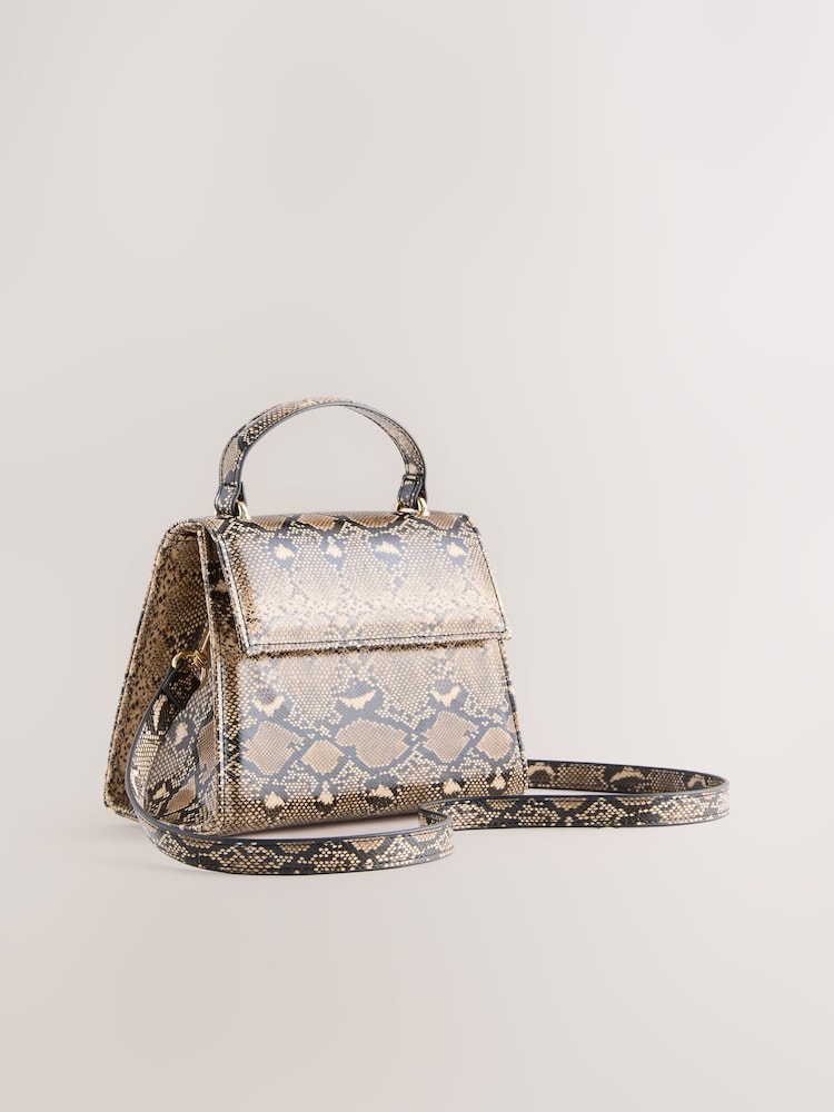 Snake Structured Top Handle Bag - Image 3 of 7