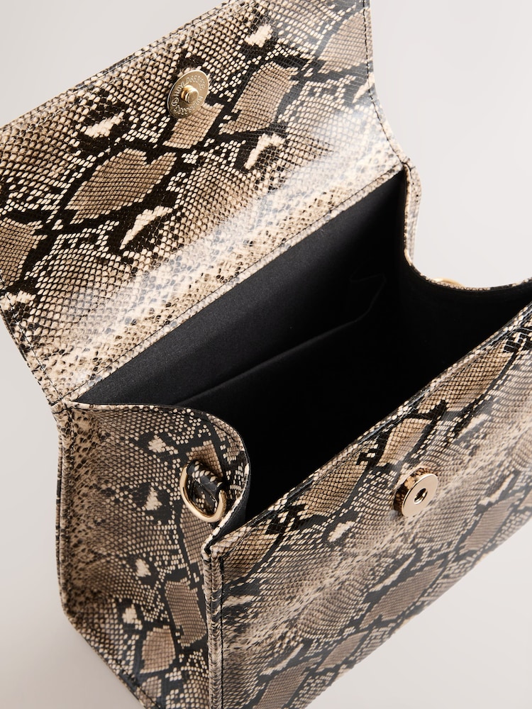 Snake Structured Top Handle Bag - Image 5 of 7