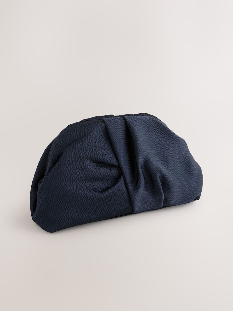 Marineblau - Ruched Snap Clutch Bag - Bild 1 von 5 Marineblau - Ruched Snap Clutch Bag - Bild 1 von 5