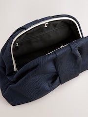 Navy Ruched Snap Clutch Bag - Image 5 of 5
