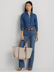Lauren Ralph Lauren Emerie Canvas Tote Bag - Image 7 of 7