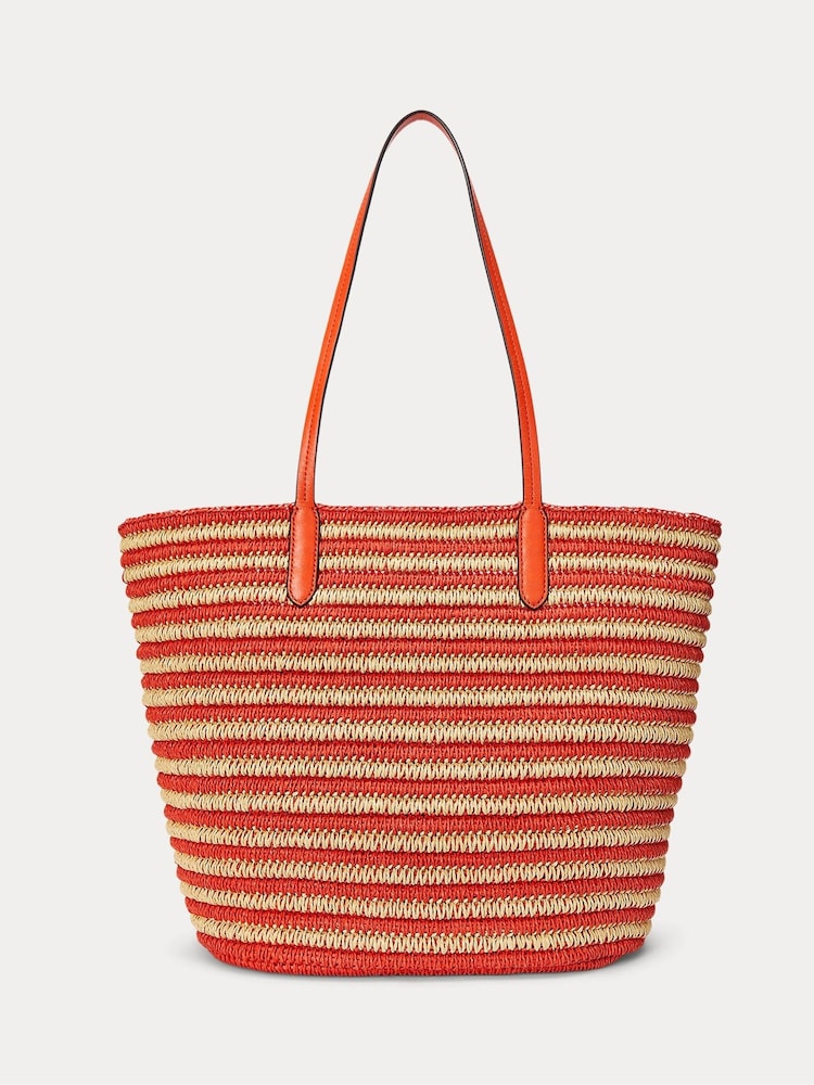Lauren Ralph Lauren Brie Stripe Straw Tote Bag - Image 2 of 5