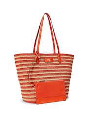 Lauren Ralph Lauren Brie Stripe Straw Tote Bag - Image 5 of 5