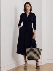 Lauren Ralph Lauren Brie Stripe Straw Tote Bag - Image 6 of 6