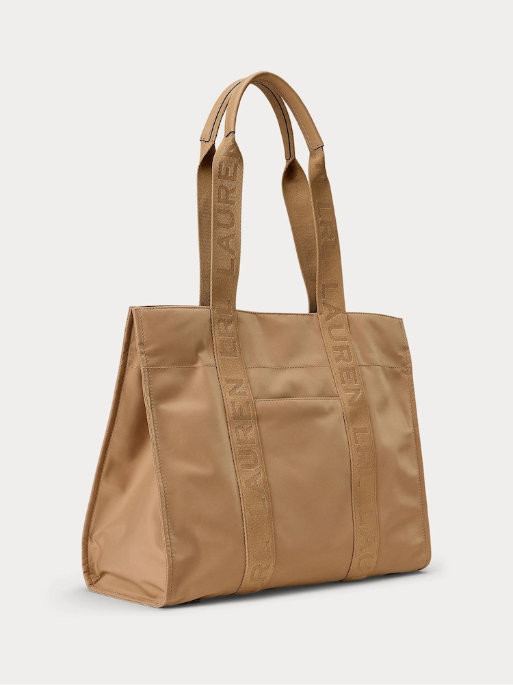 Khakigrün - Lauren Ralph Lauren – Stevie – Tote-Bag aus Nylon mit Logo auf dem Griff - Bild 2 von 4