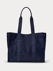 Marineblau - Lauren Ralph Lauren – Stevie – Tote-Bag aus Nylon mit Logo auf dem Griff - Bild 1 von 7