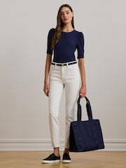Marineblau - Lauren Ralph Lauren – Stevie – Tote-Bag aus Nylon mit Logo auf dem Griff - Bild 6 von 7