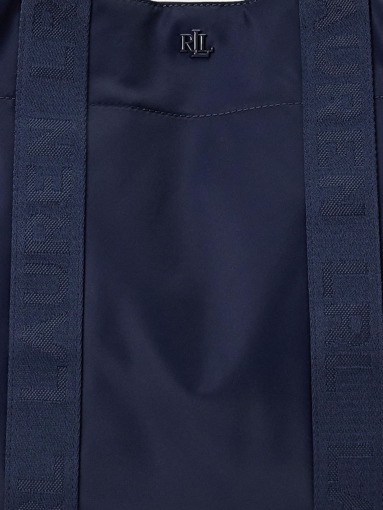 Marineblau - Lauren Ralph Lauren – Stevie – Tote-Bag aus Nylon mit Logo auf dem Griff - Bild 7 von 7