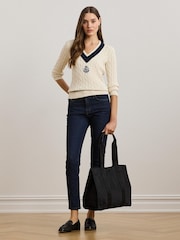 Schwarz - Lauren Ralph Lauren – Stevie – Tote-Bag aus Nylon mit Logo auf dem Griff - Bild 6 von 6