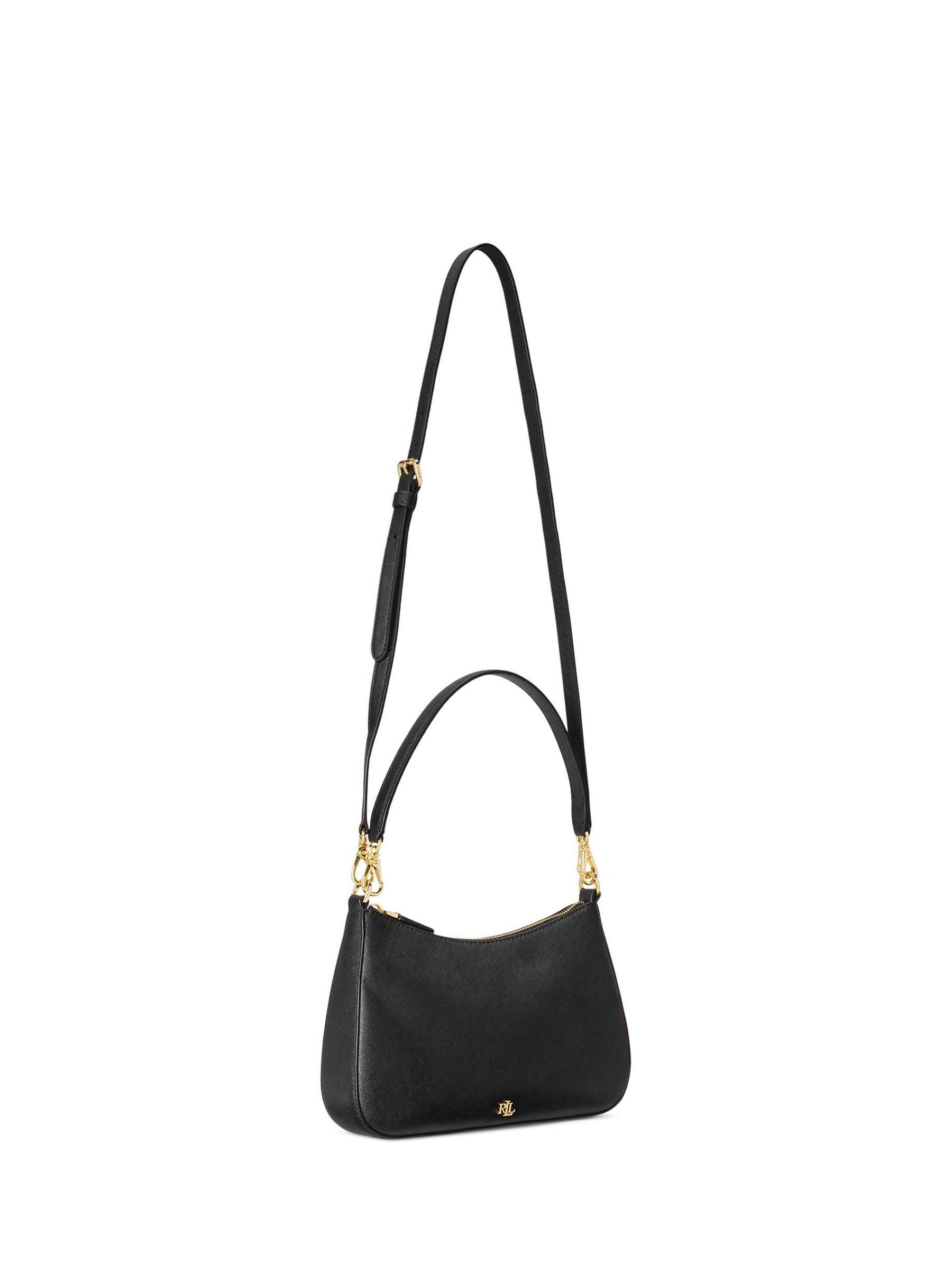 Buy Lauren Ralph Lauren Black Danni Crosshatch Leather Medium Bag