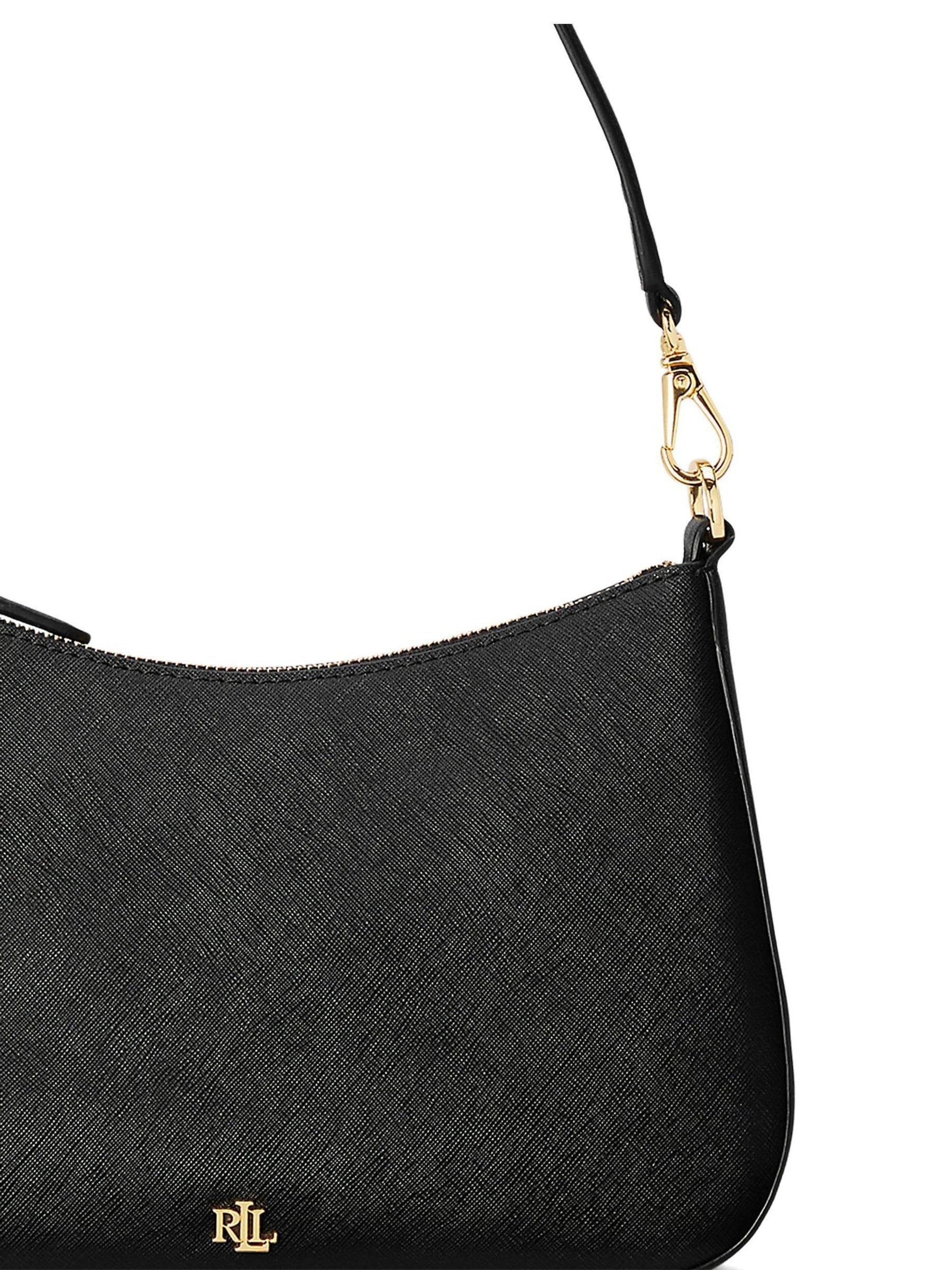 Buy Lauren Ralph Lauren Black Danni Crosshatch Leather Medium Bag