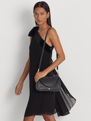 Lauren Ralph Lauren Danni Crosshatch Leather Shoulder Bag - Image 7 of 8