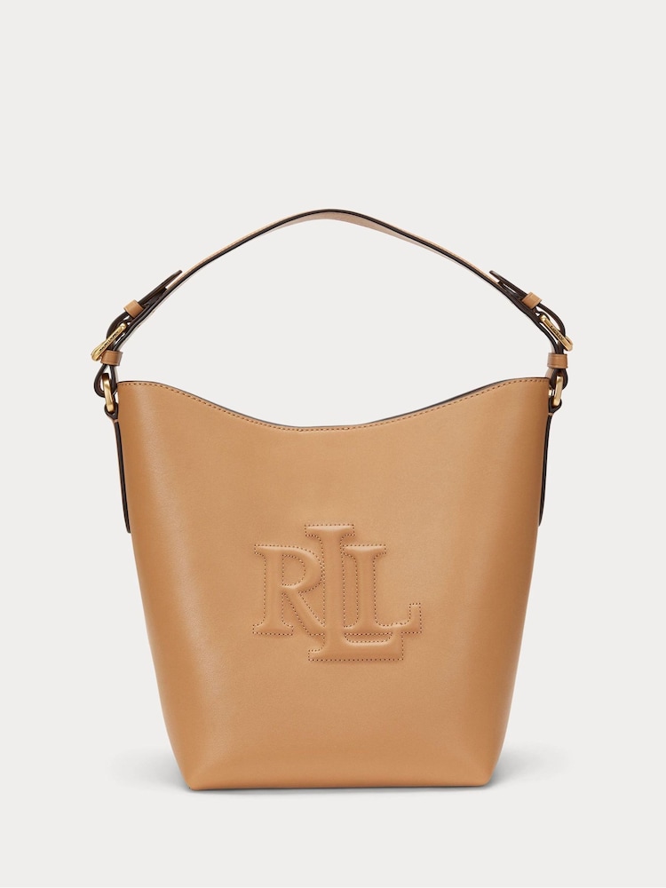 Lauren Ralph Lauren Witley Leather Logo Bucket Bag - Image 1 of 5