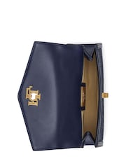Lauren Ralph Lauren Navy Farrah Canvas & Leather Satchel 100% Cotton	Bag - Image 3 of 7