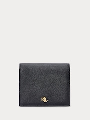 Lauren Ralph Lauren Crosshatch Leather Compact Black Purse - Image 1 of 3