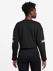 Nike Black Pro Dri-FIT French Terry Crew Neck Sweatshirt - Image 2 of 3