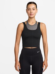Nike Black One Fitted Dri-FIT Cropped Short Sleeve Top - Image 1 of 3