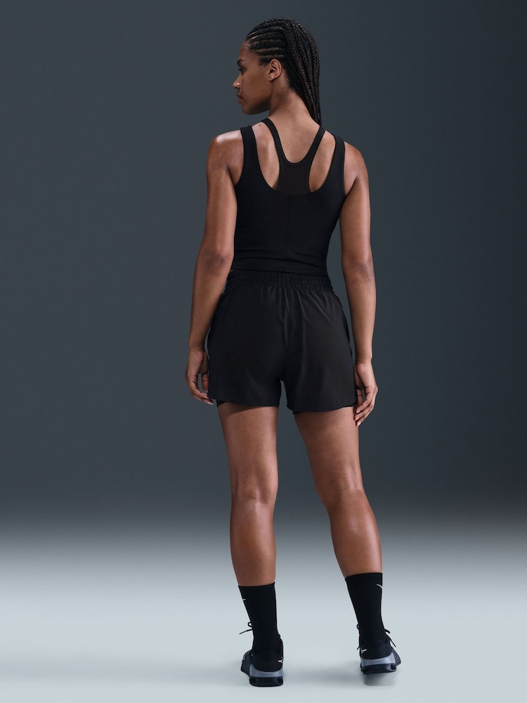 Nike Black One Fitted Dri-FIT Cropped Short Sleeve Top - Image 3 of 3 Nike Black One Fitted Dri-FIT Cropped Short Sleeve Top - Image 3 of 3