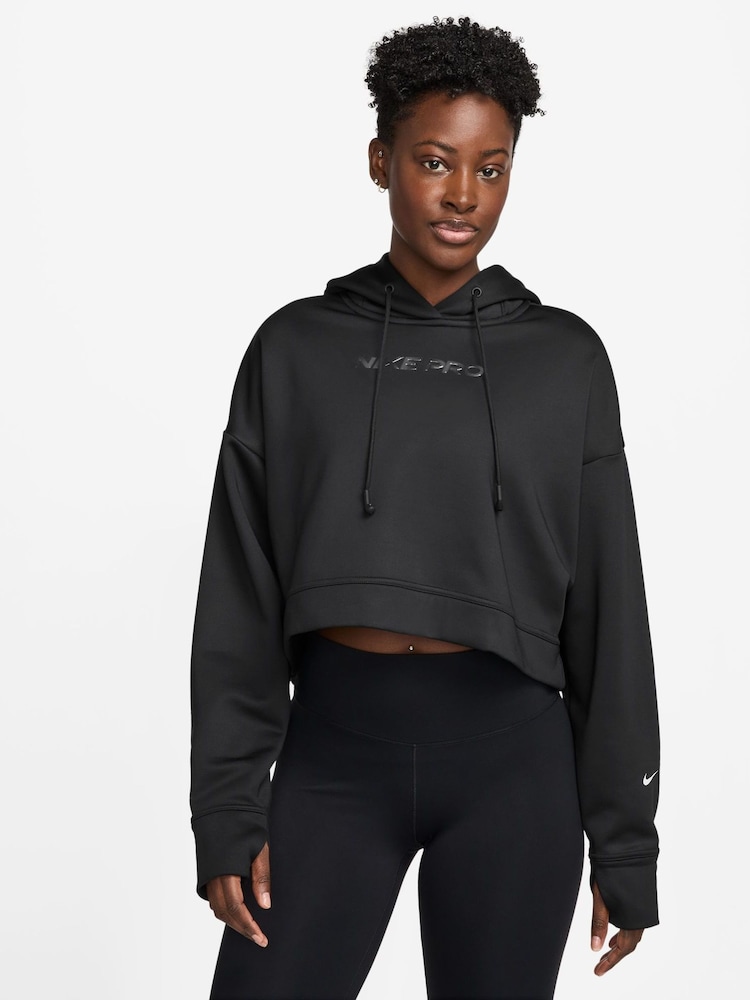 Nike Black Pro Therma-FIT Fleece Hoodie - Image 2 of 8