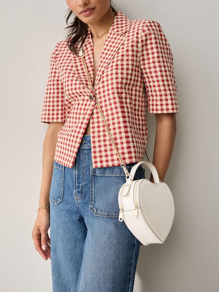 Bone Heart Shaped Cross-Body Bag - Image 1 of 9