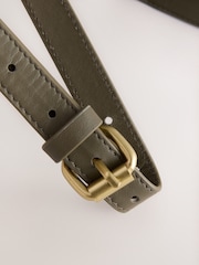 Khaki Green Leather Weave Cross-Body Bag - Image 3 of 5