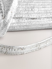 Silver Weaved Straw Look Cross-Body Bag - Image 4 of 5
