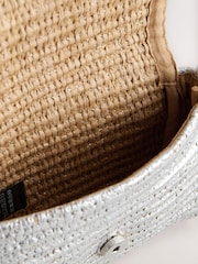Silver Weaved Straw Look Cross-Body Bag - Image 5 of 5