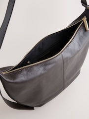 Chocolate marrom - Bolsa tiracolo de couro - Imagem 6 de 9