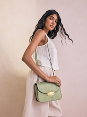 Khaki Green Structured Cross-Body Bag - Image 1 of 1