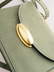 Khaki Green Structured Cross Body Bag - Image 7 of 9