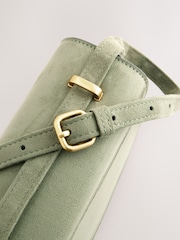 Khaki Green Structured Cross Body Bag - Image 8 of 9