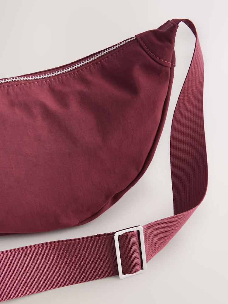 Burgundy Red Nylon Sling Bag - Image 7 of 7