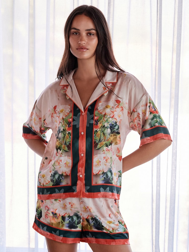 B by Ted Baker Satin Button Through Shorts Set - Image 1 of 6