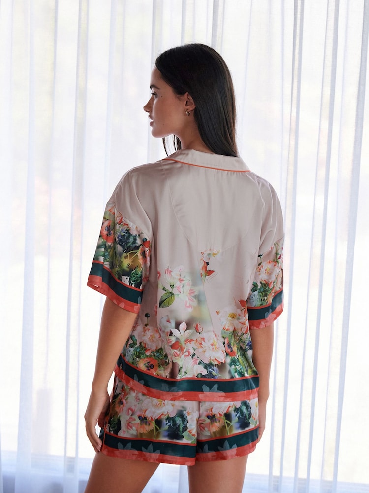 B by Ted Baker Satin Button Through Shorts Set - Image 2 of 6