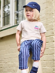 JoJo Maman Bébé Navy Blue Stripe Stripe Trousers - Image 1 of 3