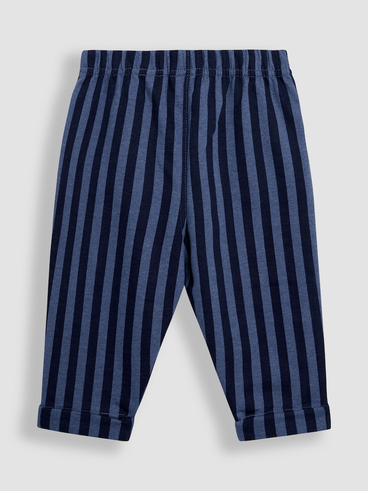 JoJo Maman Bébé Navy Blue Stripe Stripe Trousers - Image 4 of 5